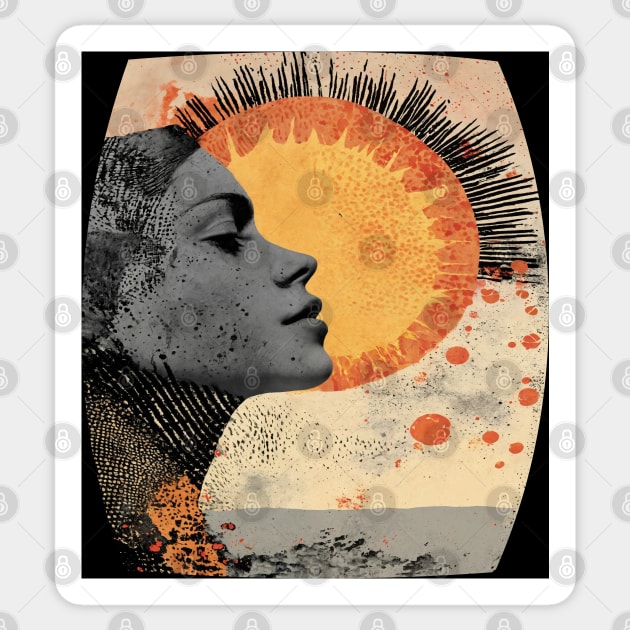 Sun profile, Halftone pattern Sticker by MOXIEKHAIR